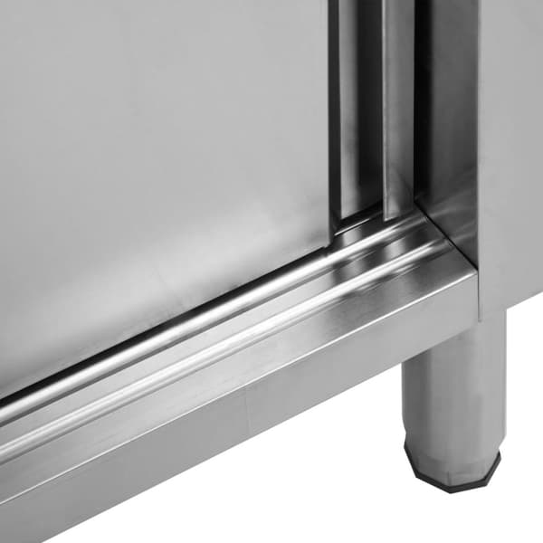 Catering - Living arbejdsborde m. skydedøre 2 stk. 200x50x(95-97)cm rustfrit stål