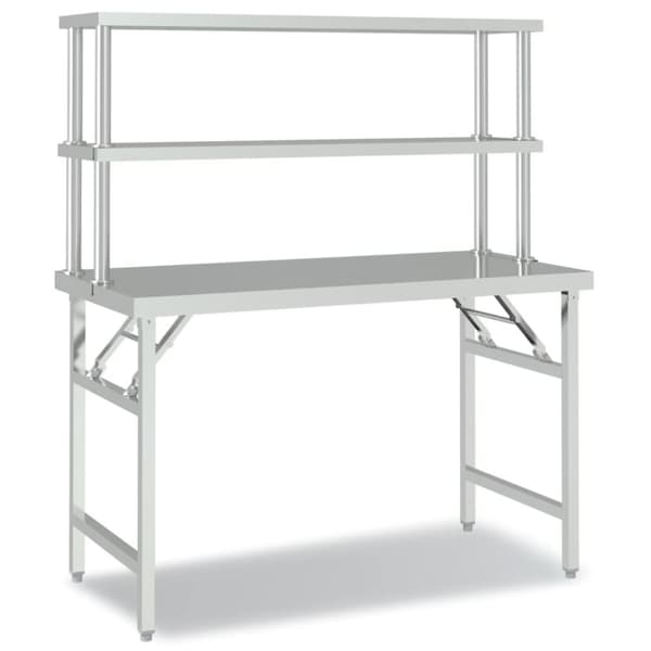 Catering - Living køkkenbord med tophylde 120x60x145 cm rustfrit stål