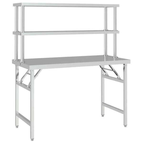 Catering - Living køkkenbord med tophylde 120x60x145 cm rustfrit stål
