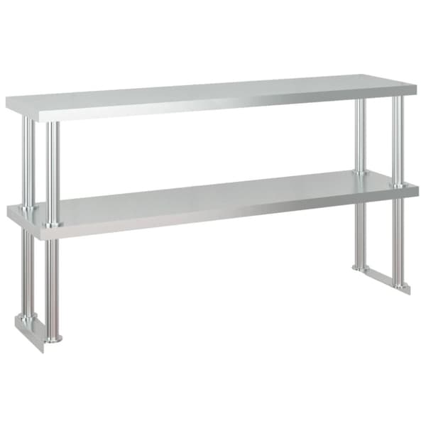 Catering - Living køkkenbord med tophylde 120x60x145 cm rustfrit stål