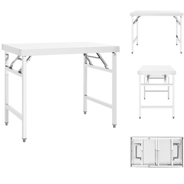 Catering - Living foldbart arbejdsbord til køkken 100x60x80 cm rustfrit stål
