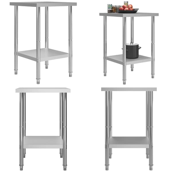 Arbejdsbord til køkken 60x60x85 cm rustfrit stål - Arbejdsbord - Arbejdsborde - Home & Living
