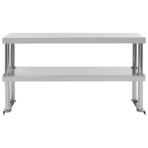 Arbejdsbord til køkken med tophylde 120x60x150 cm rustfrit stål - Arbejdsbord - Arbejdsborde - Home & Living