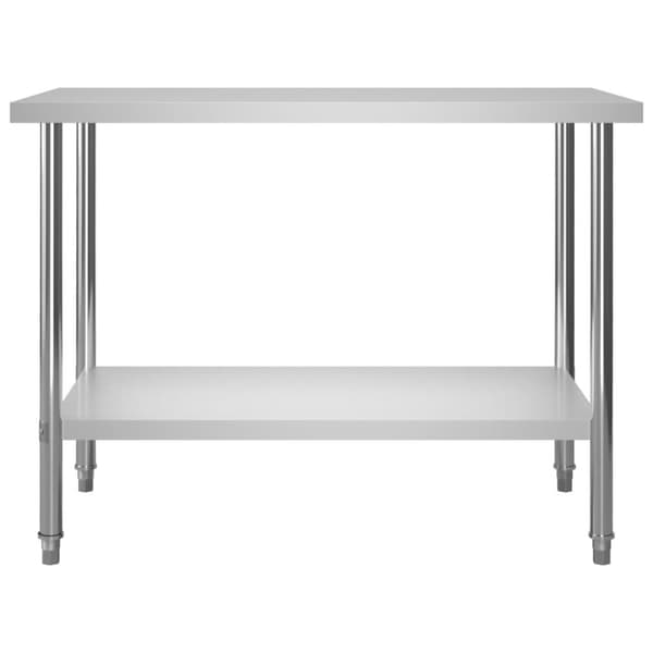 Keittiön työpöytä ylähyllyllä 120x60x150 cm ruostumaton teräs - Työpöytä - Työpöydät - Home & Living
