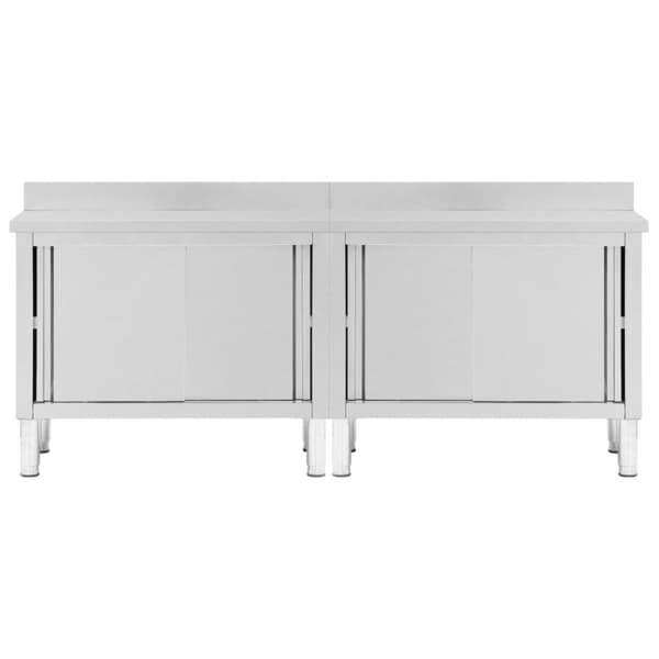 Keittiön työpöydät liukuovet 2 kpl 240x50x(95-97)cm ruost teräs - Työpöytä - Työpöydät - Home & Living