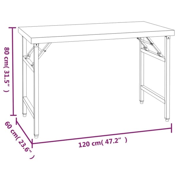 Køkkenbord med tophylde 120x60x145 cm rustfrit stål - Arbejdsbord - Arbejdsborde - Home & Living