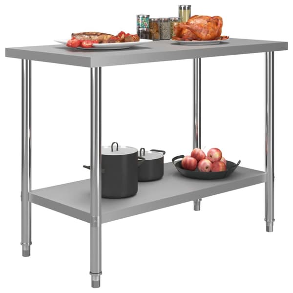 Arbejdsbord til køkken 120x60x85 cm rustfrit stål - Arbejdsbord - Arbejdsborde - Home & Living