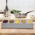 Miniatyrbild 5 av 5: Pizza Topping Station, Rostfritt Stål Konstruktion, Inkluderar 5 Pannor med Lock, Ideal för Catering