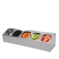 Miniatyrbild 1 av 5: Pizza Topping Station, Rostfritt Stål Konstruktion, Inkluderar 5 Pannor med Lock, Ideal för Catering