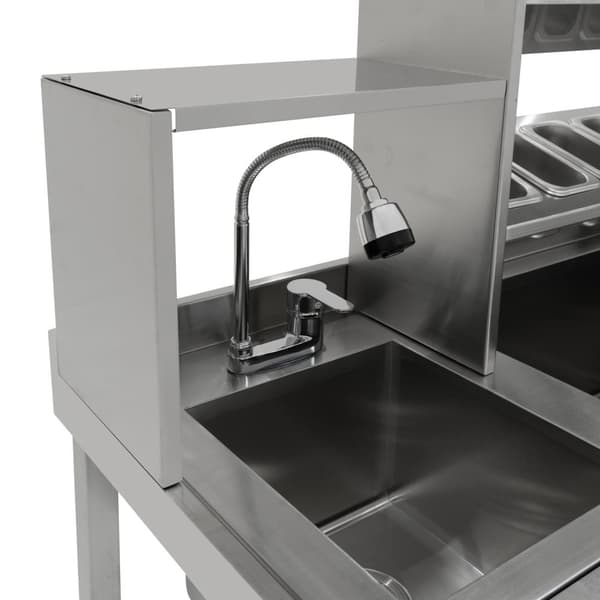 Bubble Tea-Arbetsstation KuKoo eller Komplett Set med Integrerad Utrustning | Rostfritt Stål | 7 Behållare för Toppings | 7 Sirapsflaskor | Diskho med