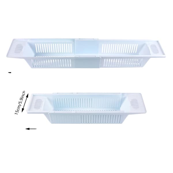 Plastbadbricka, utdragbar längd 57-80 cm, belastningskapacitet 3 kg,VIT