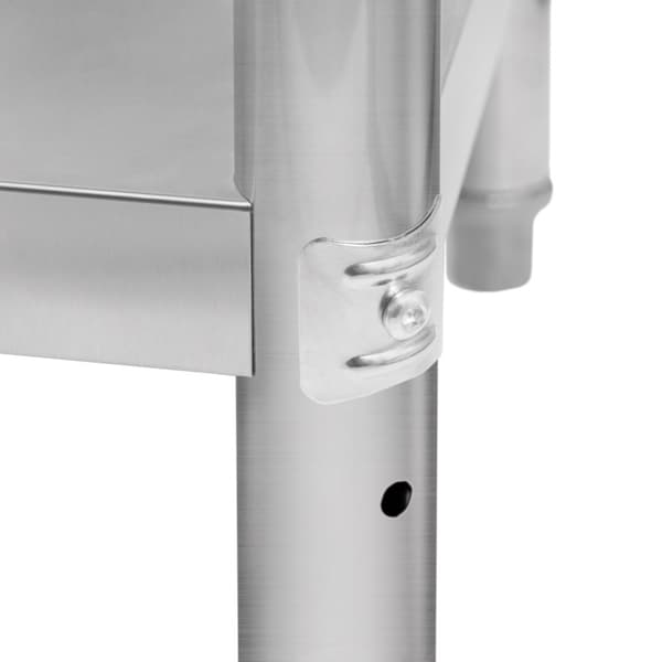 Catering Arbejdsbord Rustfrit stål Bord Madtilberedning Køkken Mobil 4 x hjul og 4 justerbare fødder Justerbar bundhylde 3 positioner 160 kg Kapacitet