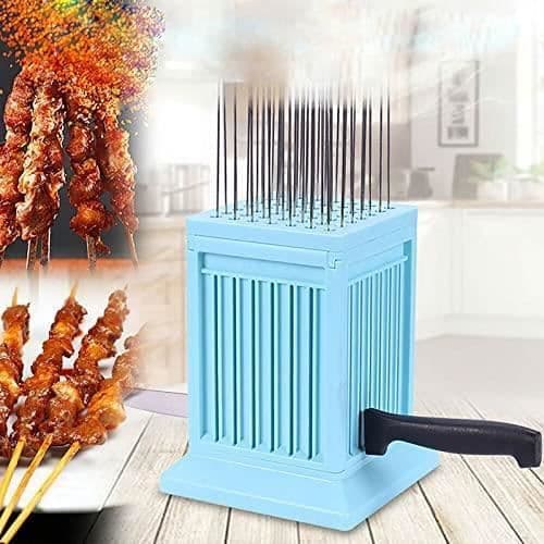Köttspett verktyg grill kebab spettmaskin 49 hål för grillköttsspett (blå) [426]