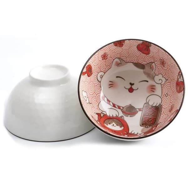 2 BOLS MED MANEKI NEKO-MÖNSTER - The Japanese Cat of Happiness