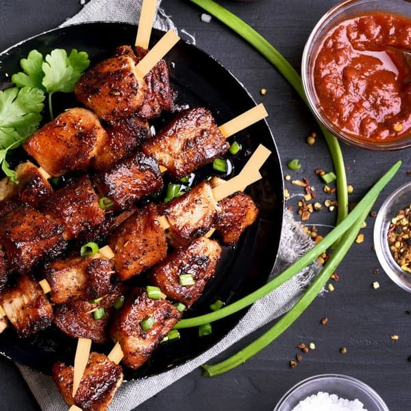 Relaxdays Pic brochette trä, set av 250, platta pinnar för kött och grönsaker, av bambu, 30 cm långa, natur
