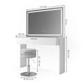 Miniatyrbild 3 av 6: Azur sminkbord, 120 cm med LED-spegel och pall, Vit, Vicco