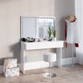 Miniatyrbild 4 av 6: Azur sminkbord, 120 cm med LED-spegel och pall, Vit, Vicco
