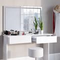 Miniatyrbild 5 av 6: Azur sminkbord, 120 cm med LED-spegel och pall, Vit, Vicco