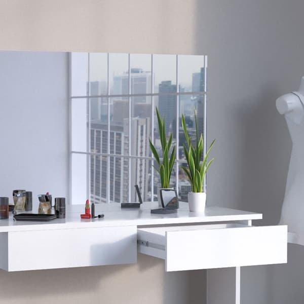 Azur sminkbord, 120 cm med pall, Vit, Vicco