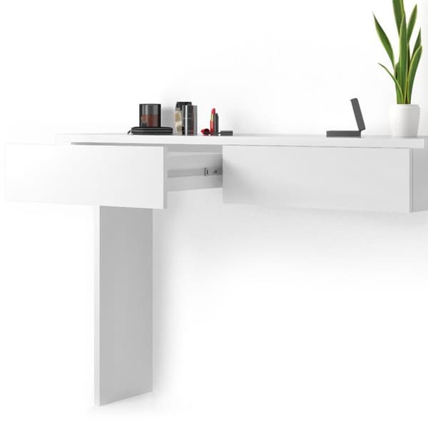 Azur sminkbord, 120 cm med pall, Vit, Vicco
