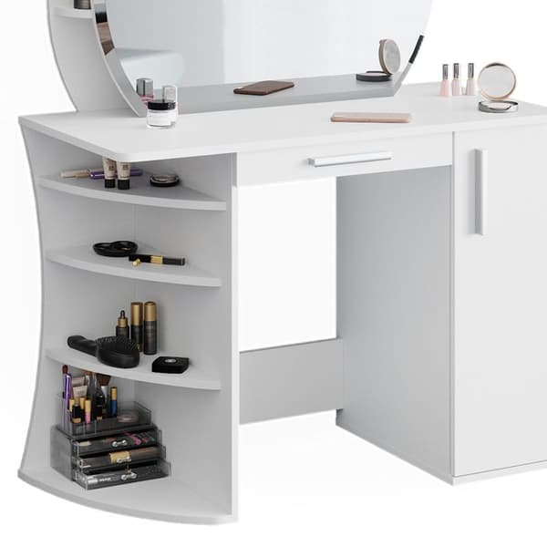 Almina sminkbord, 100 cm, Vit, Vicco
