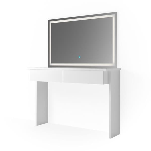 Azur sminkbord, 120 cm med LED-spegel, Vit, Vicco