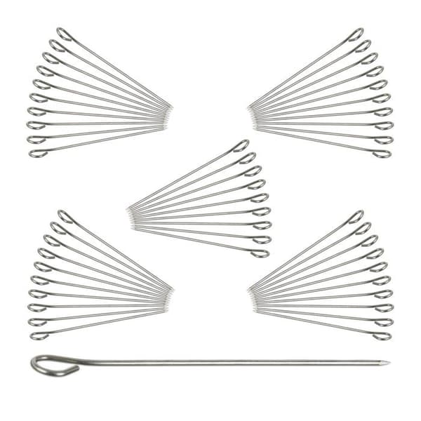 Relaxdays Aptitretare Spikes Cocktail Spike Set 50 Grill Grönsakskött Rostfritt stål Grillspett 11 cm, Silver
