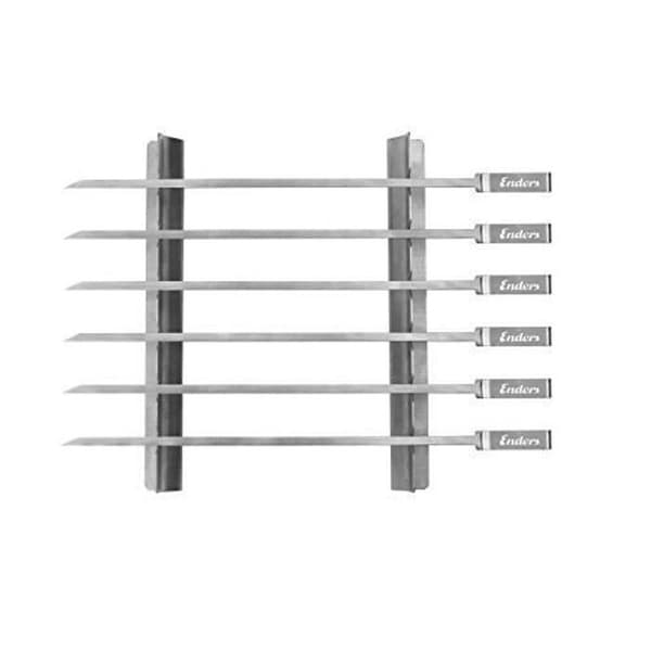 ENDERS 8802 - Grillspett för Barbecue - Rostfritt Stål, 6 Delar, 42 x 15 x 3 cm