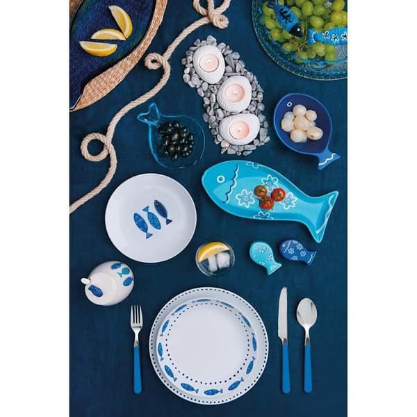 Excelsa Ocean Porcelain Dinner Service, 18 delar, vit/blå - 50249