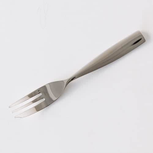 Alessi Dressed Cake Gaffel i 18/10 rostfritt stål polerad med reliefdekoration, set med 6 delar -