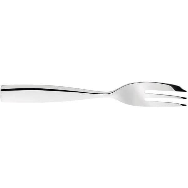 Alessi Dressed Cake Gaffel i 18/10 rostfritt stål polerad med reliefdekoration, set med 6 delar -