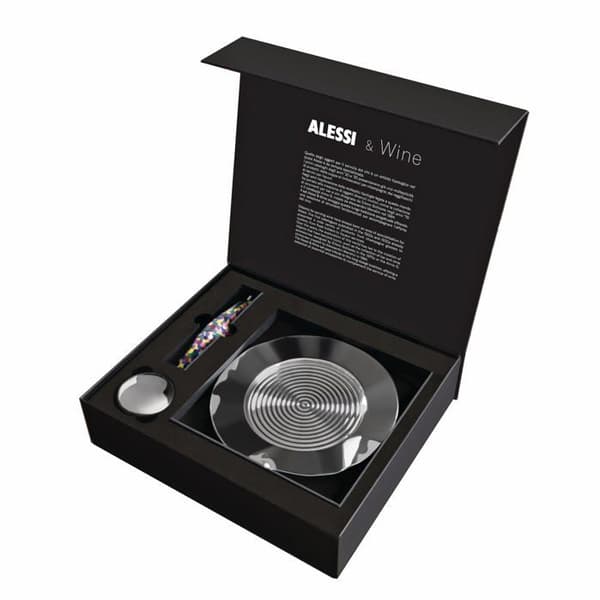 Alessi - GAM32SET - Vinset design bestående av sommelierkorkskruv, expansionspropp och flaskunderlägg