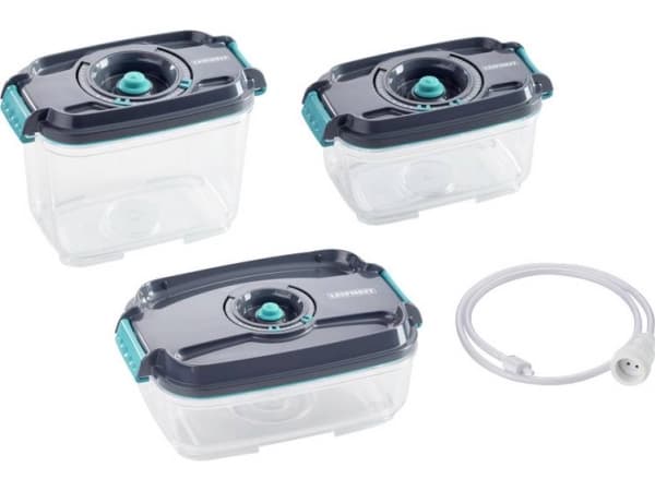 Leifheit 3233 Vakuumbeholder Antracit, Turkis, Transparent