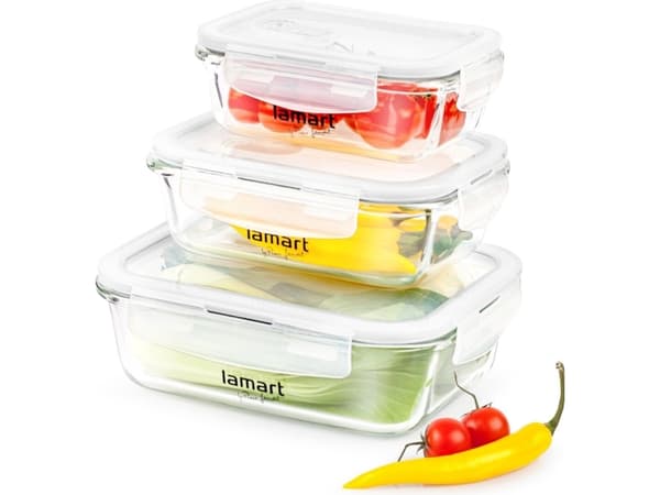 Lamart by Piere Lamart AIR LT6011 - Uppsättning med matförvaringsbehållare - rektangulär - klar