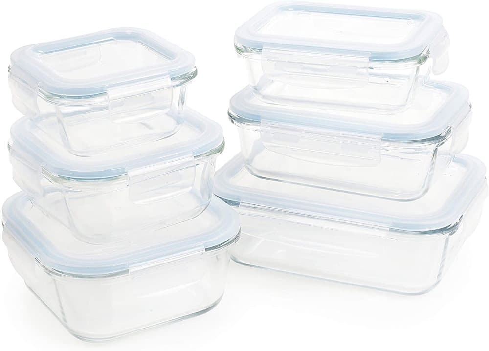 Homiu Kitchen Food förvaringsbehållare med lock (6 behållare)