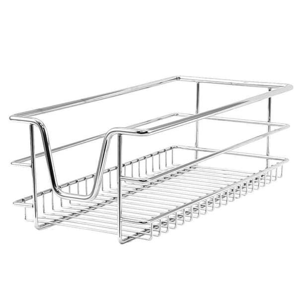 6 st Utdragbara Trådkorgar i Rostfritt Stål - 30 cm (B) med Mjuk Stängning För Skåp och Skafferier Kökslådor Förvaring 430 mm D x 197 mm B x 140 mm H