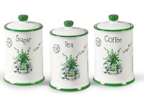 Maestro 3 KERAMISKE BEHOLDERE FOR KAFFE, TE OG SUKKER MAESTRO MR-20065-03CS