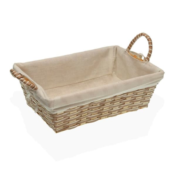 Brødkurv Versa Hvid Bambus Tang (19 x 9 x 27 cm)