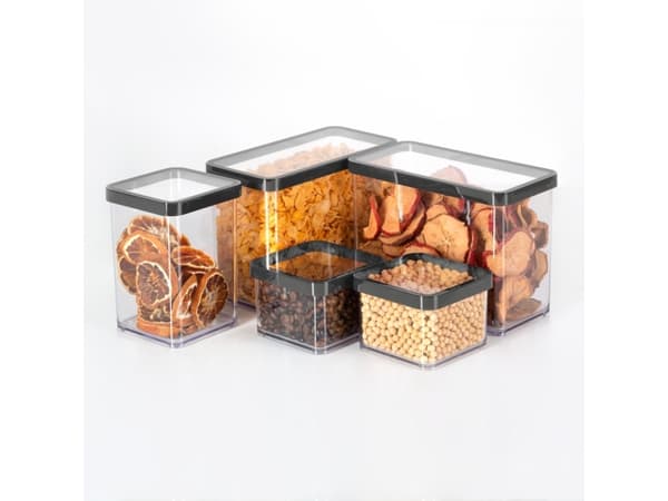 Rotho 1160608080WS, Container, Andra, 2 l, Svart, Transparent, Plast, 100 mm
