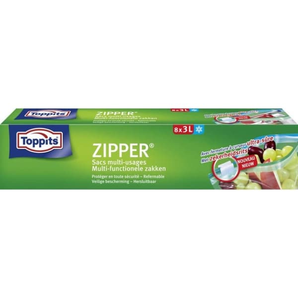 Toppits vetoketjulliset monitoimilaukut 3L 8 kpl