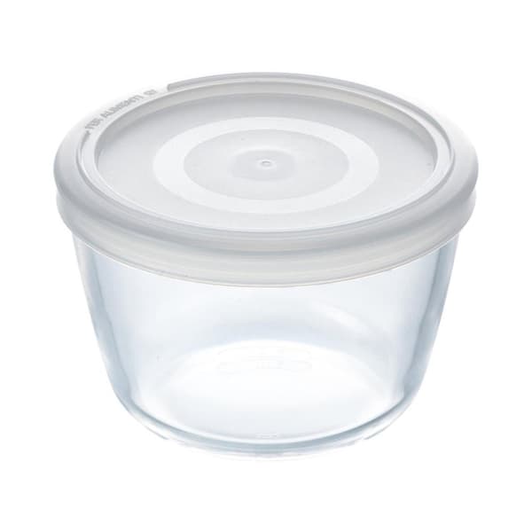 Pyrex Cook and Freeze rund glas madopbevaringsskål med låg 0,6L