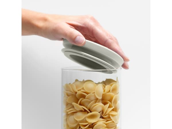 Brabantia 100550, Förvaringsuppsättning, Glas, Plast, Transparent, Uppfällbart lock, Rund