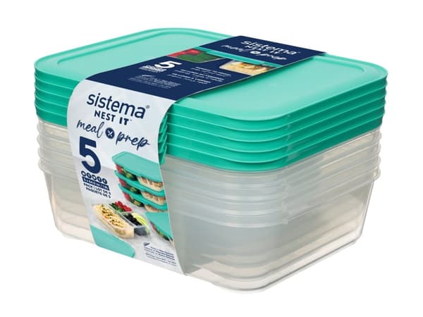 Sistema 59175, Säilö, Suorakulmainen, 1,9 L, Sinivihreä, Läpinäkyvä, Muovi, Uusi-Seelanti