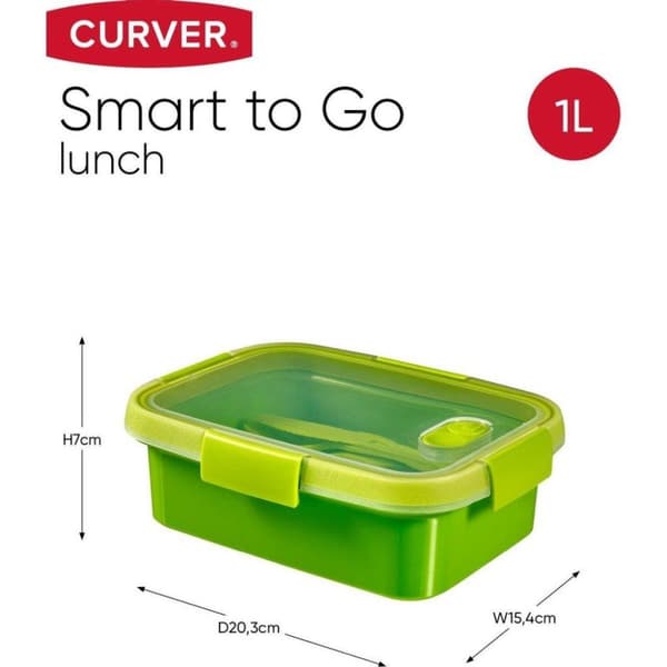 Curver Smart To Go Madkasse 1L + Bestiksæt