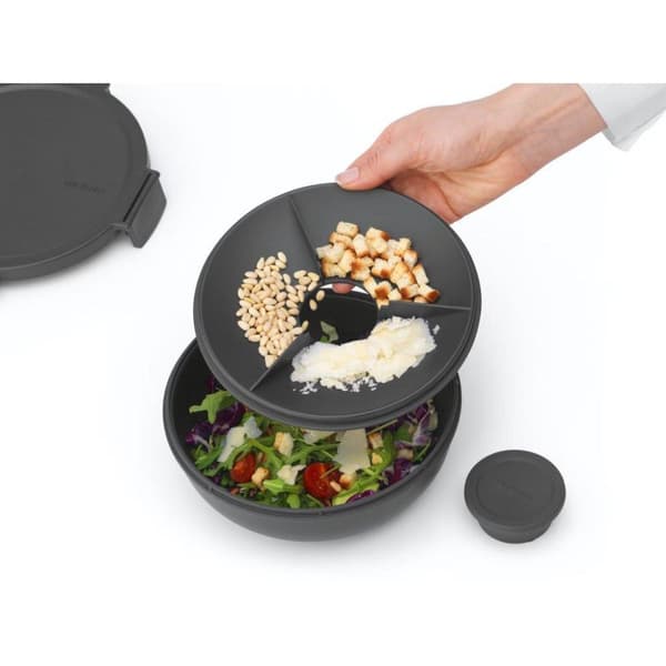Brabantia Make & Ta salladslunchskål 1,3L mörkgrå