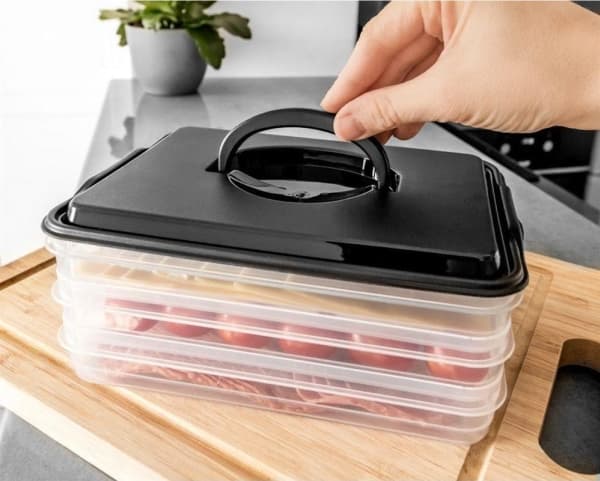 Vilde 3-level organizer container for cold cuts and cheese for the fridge
