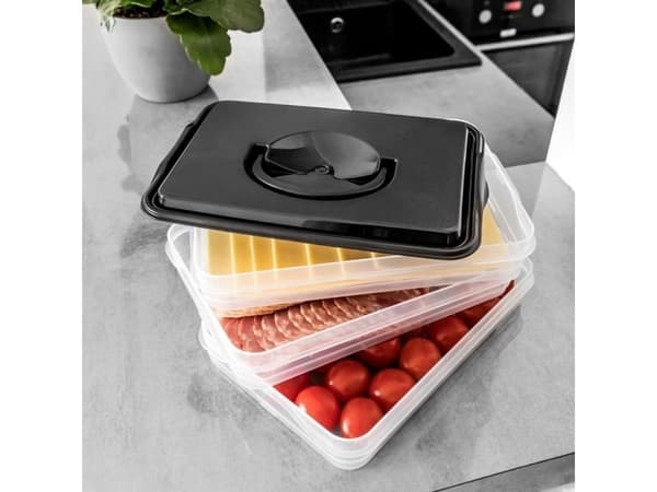 Vilde 3-level organizer container for cold cuts and cheese for the fridge