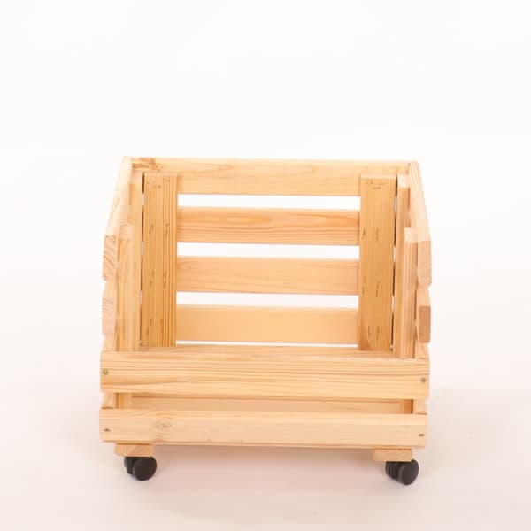 GRØNTSAGSSKUFFE / Trækasse til grøntsager / frugthylde / skuffe / hylde 30 x 37 x 30 cm med hjul / fyrretræ