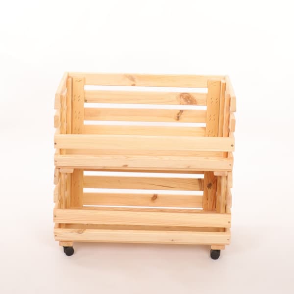 Vihanneslaatikko / Puinen vihanneslaatikko / hedelmäteline / laatikko / hylly 55 x 57 x 30 cm pyörillä / pitkä