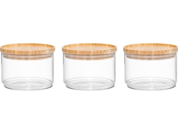 Maku Kitchen Life Maku glassbeholdere for bulkprodukter 3stk 0,5l med bambuslokk.